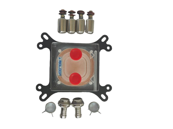 RIGLOOP 50mm Copper CPU Water Cooling Block – 3mm Thick Copper Heat Sink with Universal Fitting for Intel & AMD