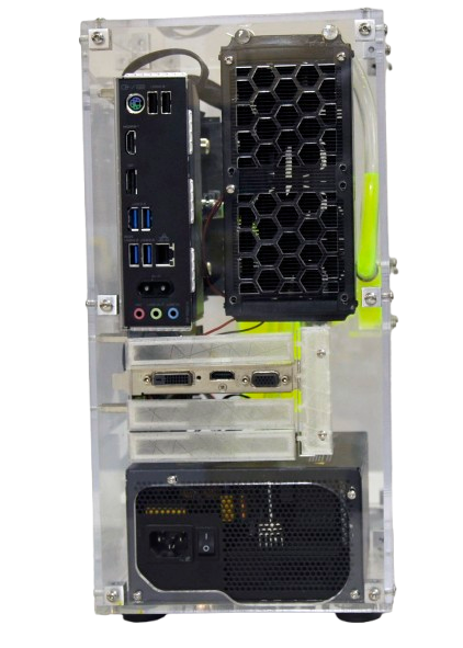Rigloop Xtream-X Glass Mid Tower Gaming Case I Pre-Installed Water Cooling Kit I Support Micro, Mini & E-ATX