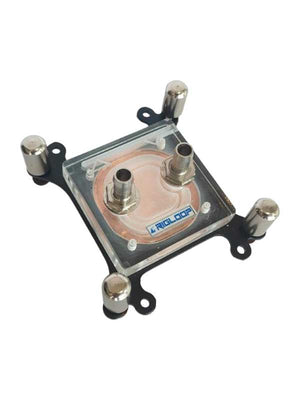 RIGLOOP 50mm Copper CPU Water Cooling Block – 3mm Thick Copper Heat Sink with Universal Fitting for Intel & AMD