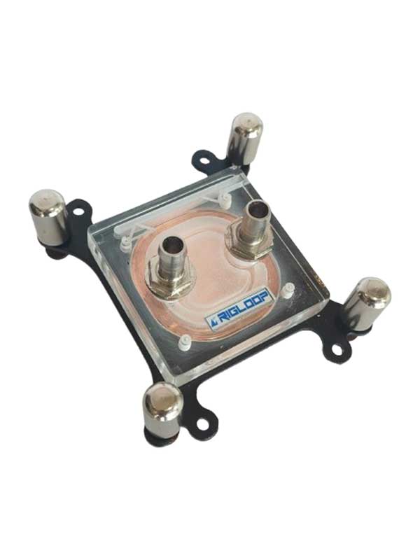 RIGLOOP 50mm Copper CPU Water Cooling Block – 3mm Thick Copper Heat Sink with Universal Fitting for Intel & AMD