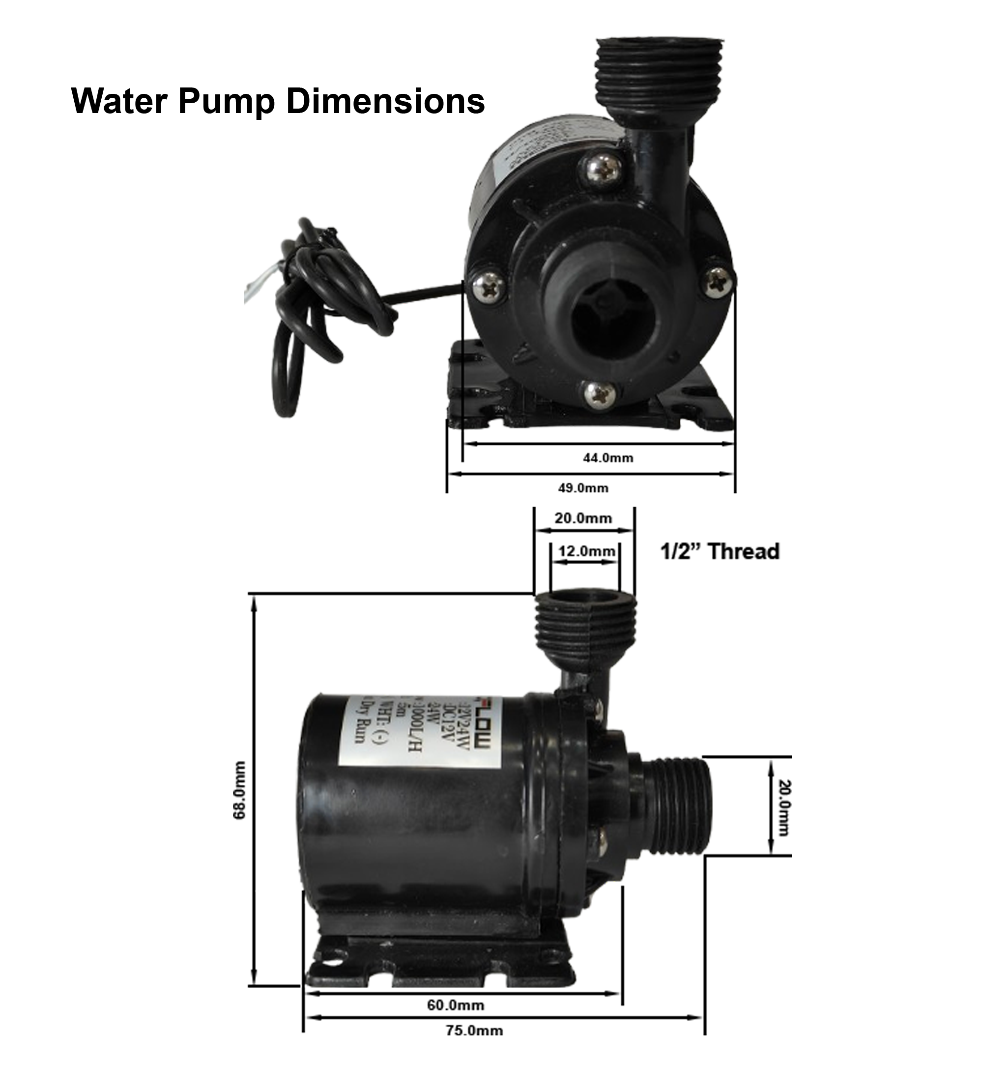 Rigloop- 12v 20W Brushless Solar-Powered Water Pump
