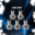 A clean product photo showing five stainless‑steel hose barb fittings arranged in two rows on a white‑grey background. Each fitting has a polished silver finish, a hexagonal threaded base, and a ribbed cylindrical top for hose connection. The fittings cast soft shadows beneath them, and the Rigloop logo appears centered above in blue and dark grey, giving the image a professional, catalog‑ready look.