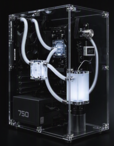 Rigloop-Xtreme-X glass gaming case with pre fitted liquid cooling kit made in India