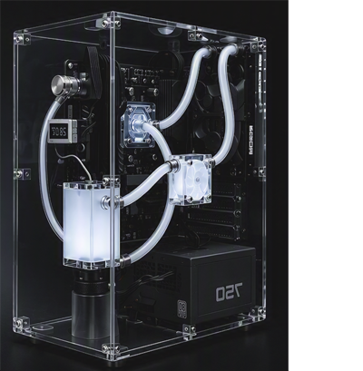 Rigloop-Xtreme-X glass gaming case with pre fitted liquid cooling kit made in India